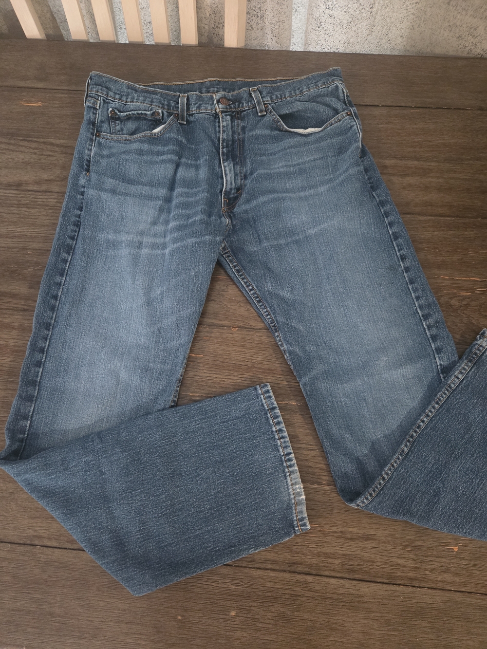 Levi's 505 Men's Regular Fit Straight Leg Blue Denim Jeans Pants Size W36 L32